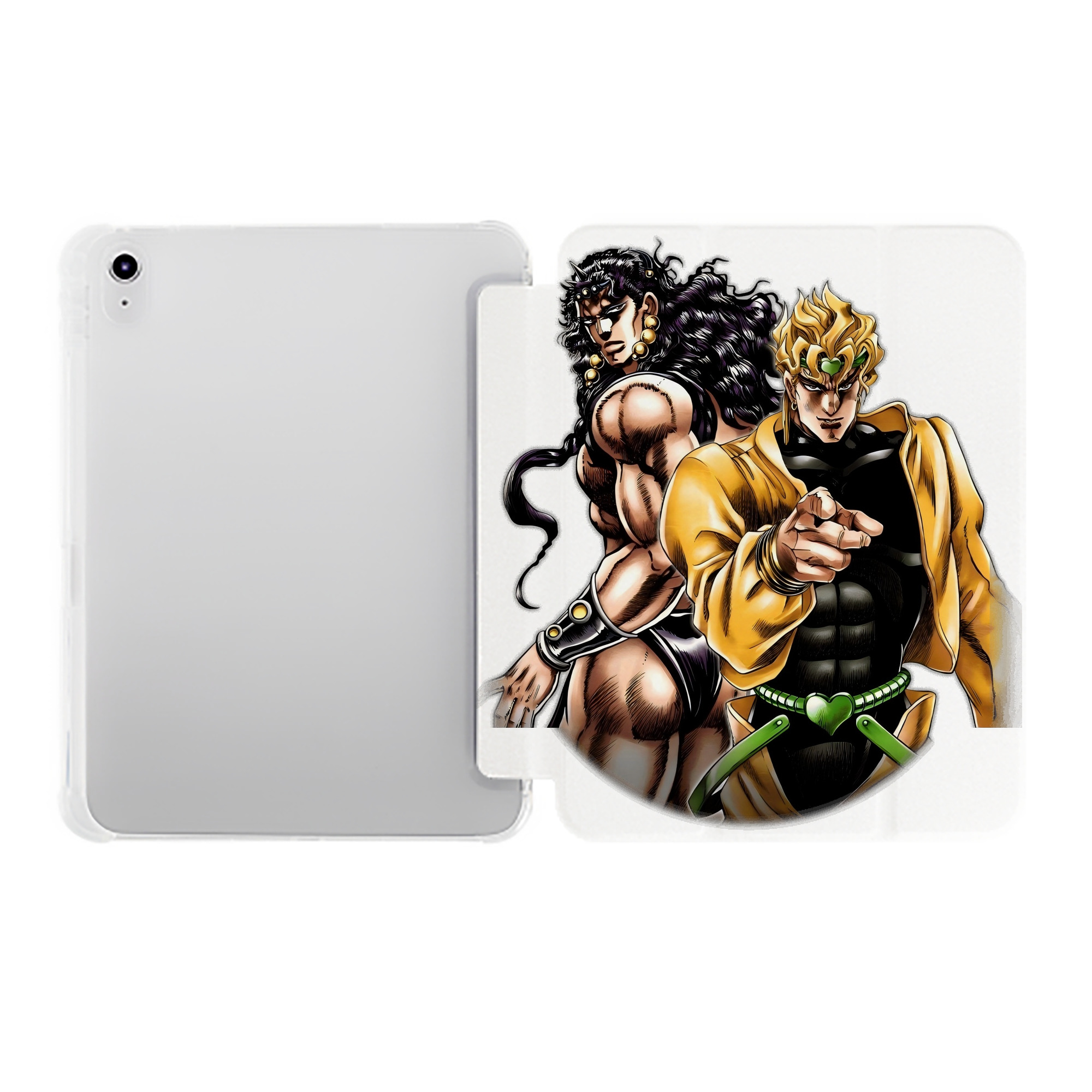 （画像用） ジョジョの奇妙な冒険 ディオ?ブランドー JoJo's Bizarre Adventure Dio Brando IPad ケース ペン収納付き 三つ折りスタンド PUレザー×シリコン 対応機種9.5/10.5/10.9インチ
